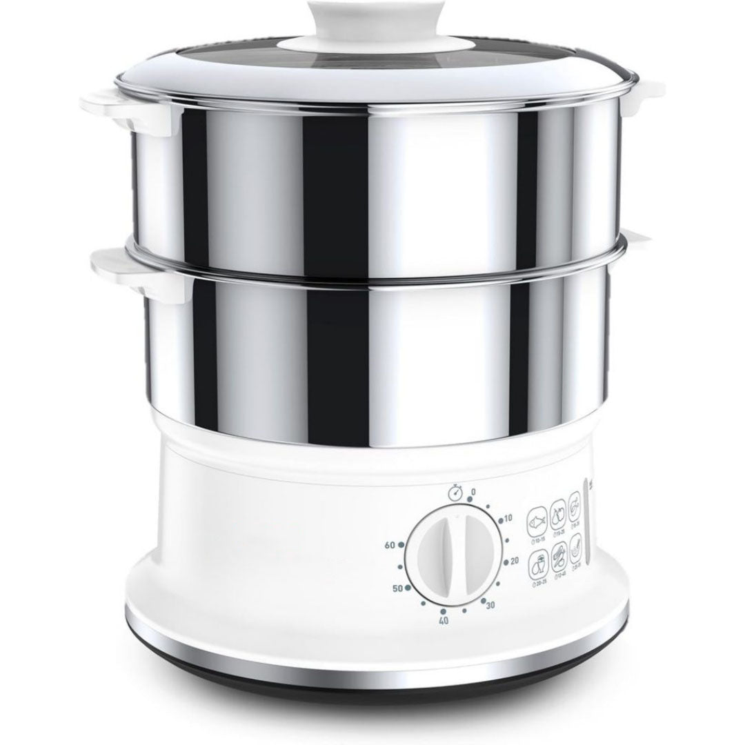 Cuiseur vapeur electrique en ceramique 1 l 2000 w blanc