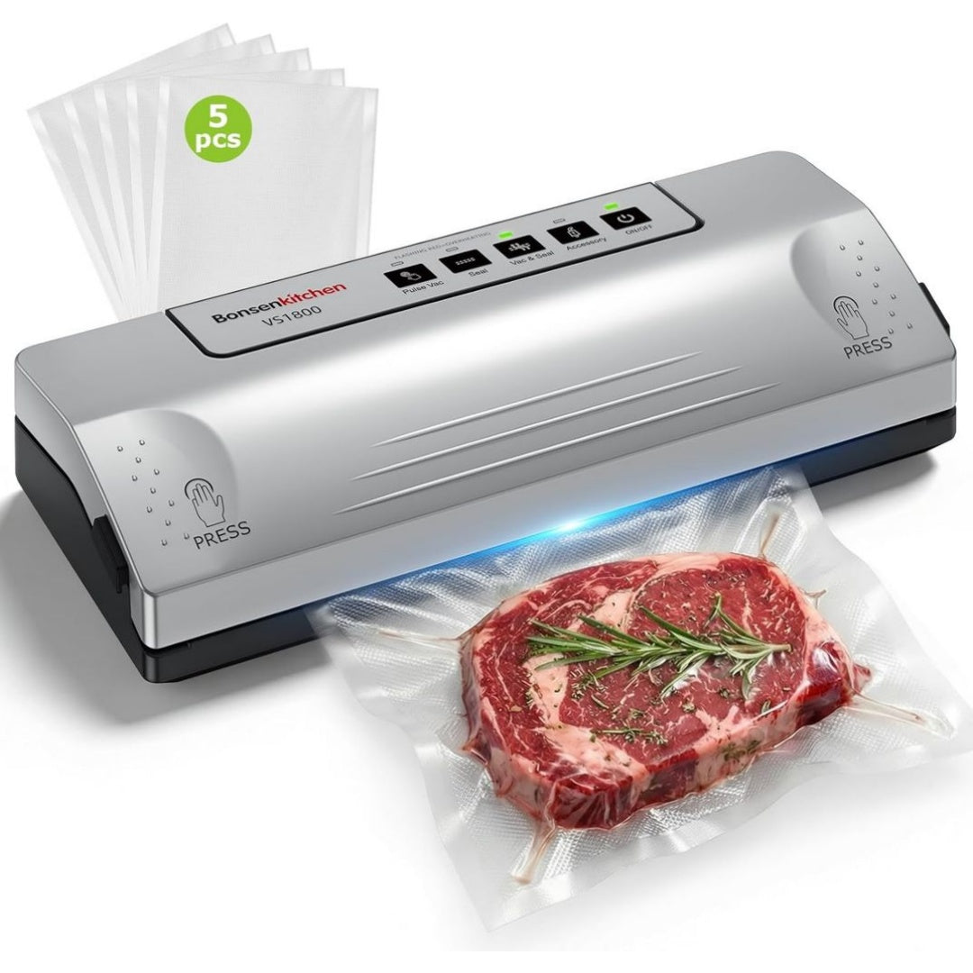Appareil de mise sous vide noir en bambou 2000 w 4.5 l