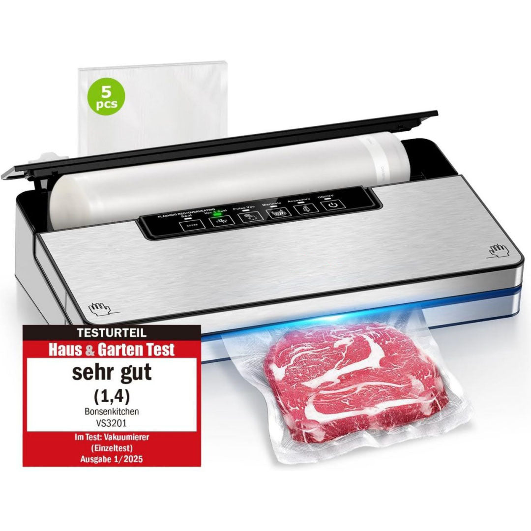 Appareil de mise sous vide 1500 w en aluminium 0.8 l noir