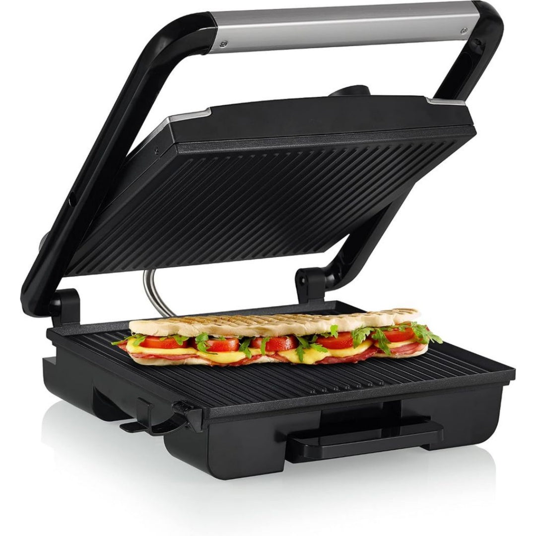 Appareil a sandwich et presse a panini 1800 w en bambou 6 l pour camping blanc